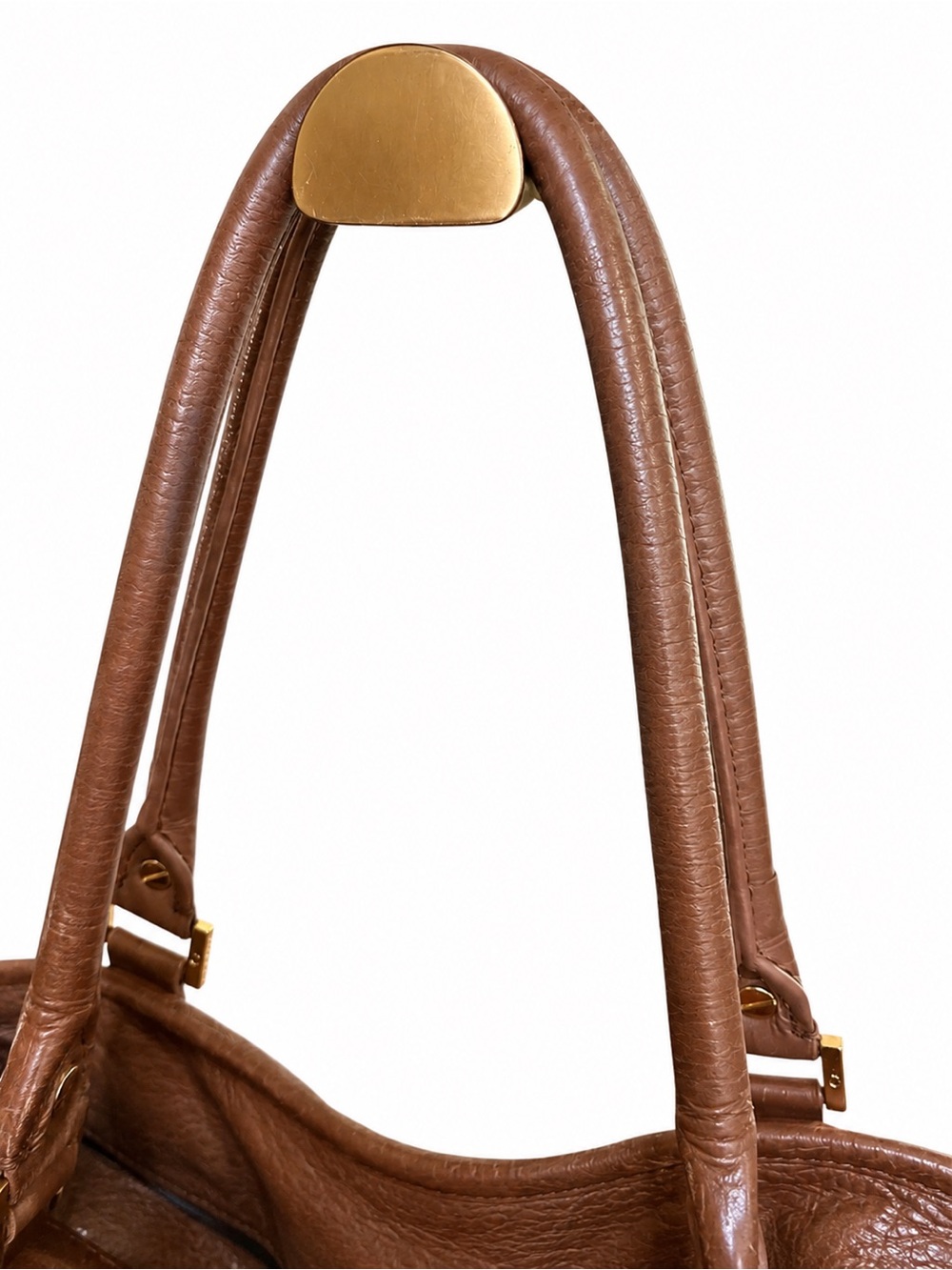 Tory Burch Amanda Brown Pebbled Leather Shoulder Tote Crossbody Bag - Picture 7 of 15